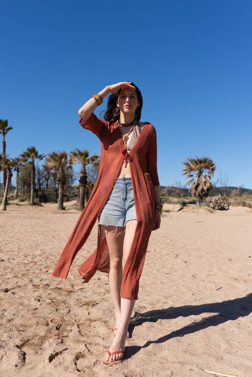 kimono gaz de coton ambre